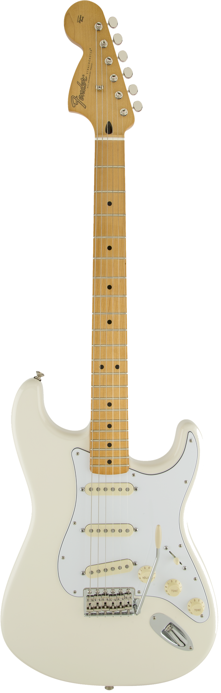 Full frontal of Fender Jimi Hendrix Strat MN Olympic White.