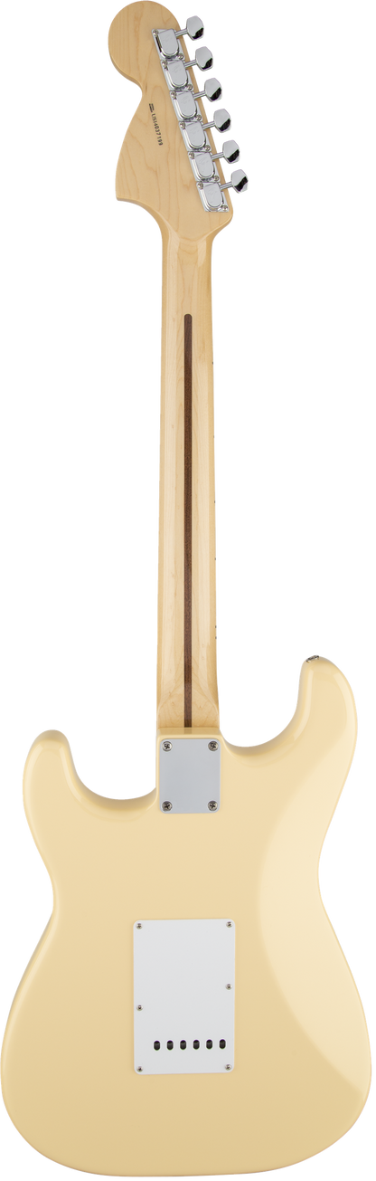 Back of Fender Yngwie Malmsteen Stratocaster Scalloped MP Vintage White.