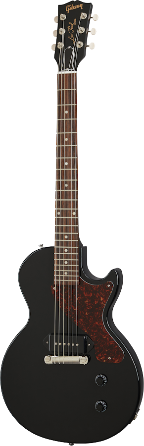 Full frontal of Gibson Les Paul Junior Ebony.