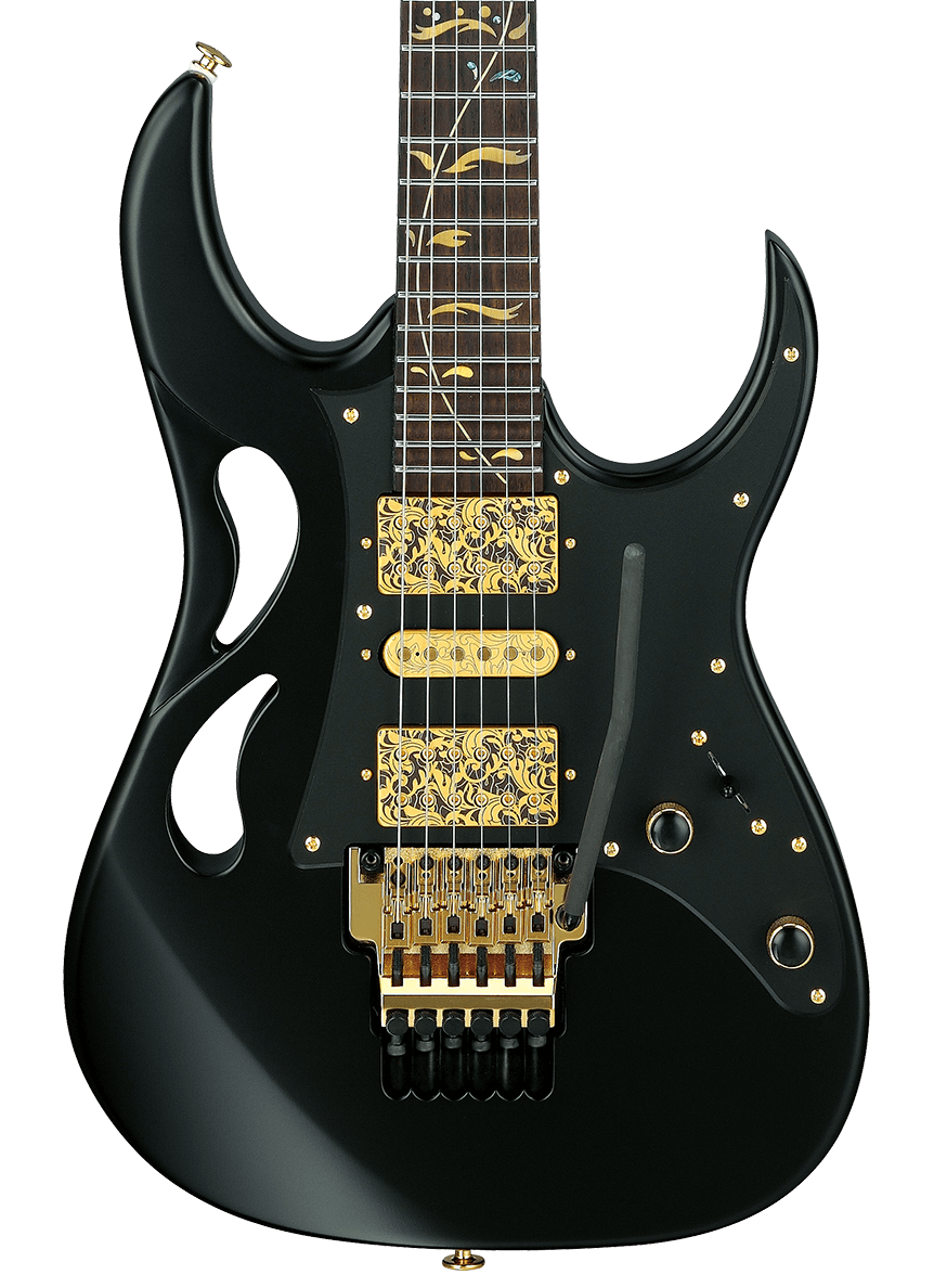 Front of Ibanez PIA3761 Steve Vai Signature Onyx Black.