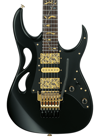 Front of Ibanez PIA3761 Steve Vai Signature Onyx Black.