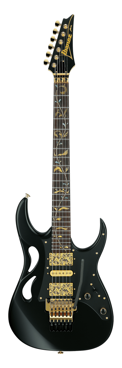 Full frontal of Ibanez PIA3761 Steve Vai Signature Onyx Black.