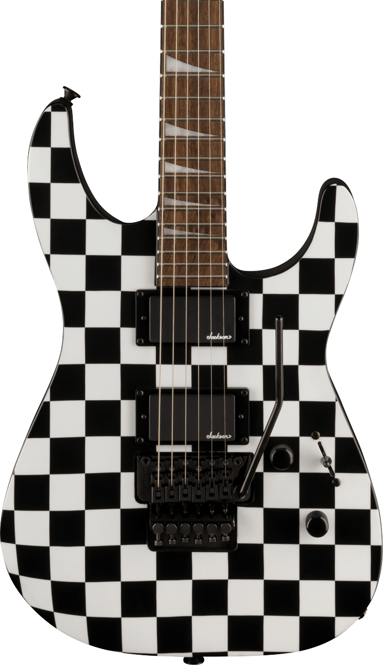 Front of Jackson X Series Soloist SLX DX Checkered Past.