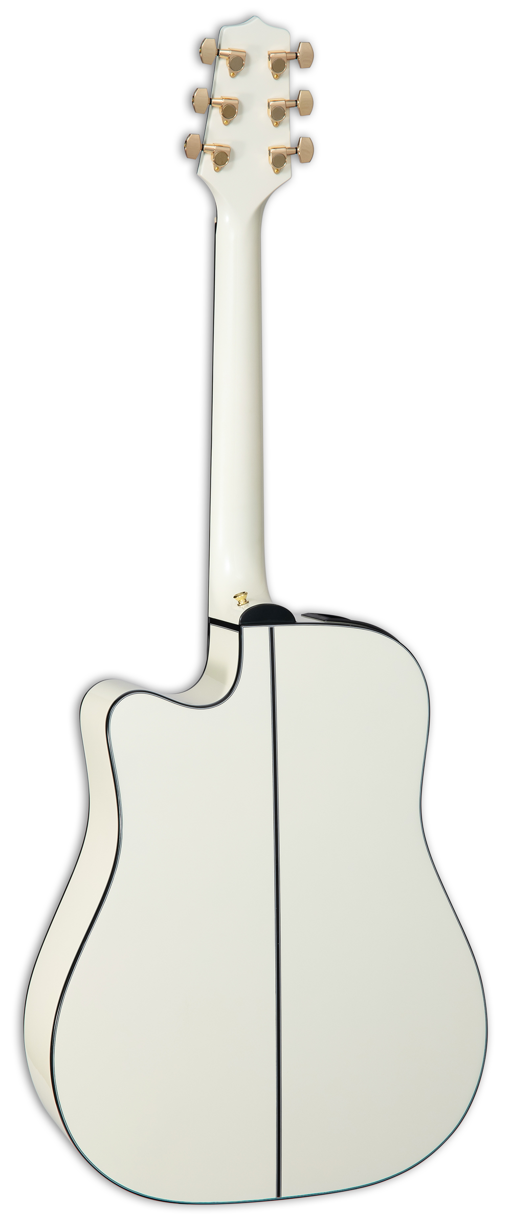 Back of Takamine GD-35CE PW Pearl White.