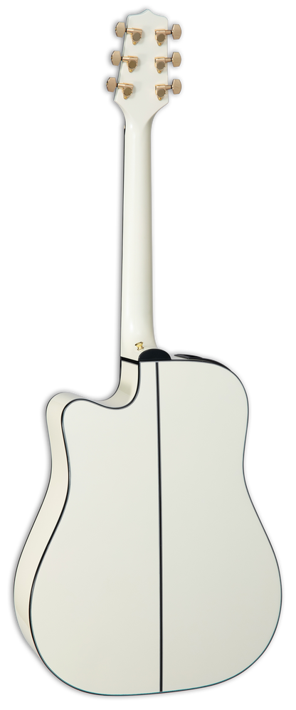 Back of Takamine GD-35CE PW Pearl White.